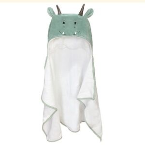 Maisonette Mon Ami - green dragon baby hooded kids wrap terry cotton towel